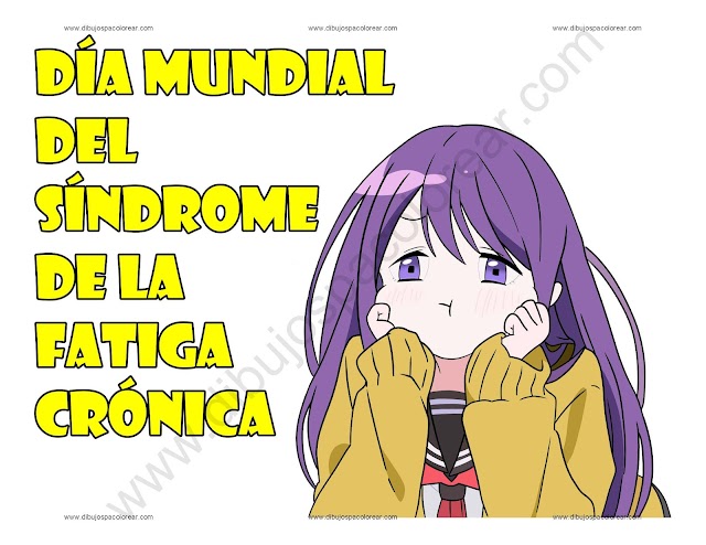 Día Mundial del Síndrome de la Fatiga Crónica dibujo a color y para colorear